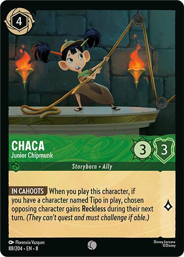 Chaca - Junior Chipmunk (8) #88/204 Common (Near Mint) Reign of Jafar Disney Lorcana: 2025