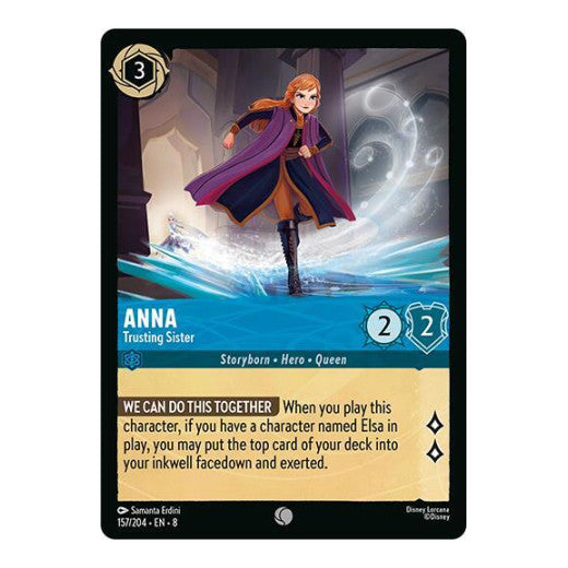 Anna - Trusting Sister (8) #157/204 Common (Near Mint) Reign of Jafar Disney Lorcana: 2025