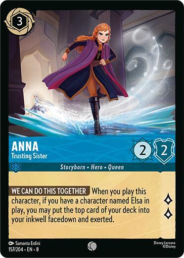 Anna - Trusting Sister (8) #157/204 Common (Near Mint) Reign of Jafar Disney Lorcana: 2025