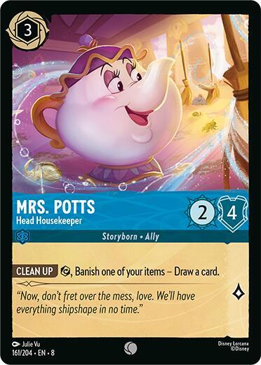 Mrs. Potts - Head Housekeeper (8) #161/204 Common (Near Mint) Reign of Jafar Disney Lorcana: 2025