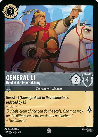 General Li - Head of the Imperial Army (8) #187/204 Common (Near Mint) Reign of Jafar Disney Lorcana: 2025