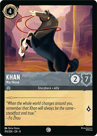 Khan - War Horse (8) #193/204 Common (Near Mint) Reign of Jafar Disney Lorcana: 2025
