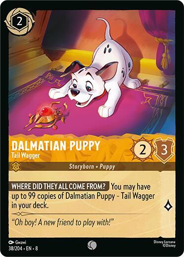 Dalmatian Puppy - Tail Wagger (8) #38/204 Common (Near Mint) Reign of Jafar Disney Lorcana: 2025