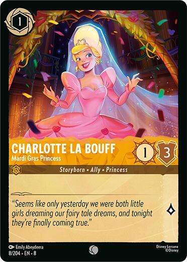 Charlotte La Bouff - Mardi Gras Princess (8) #8/204 Common (Near Mint) Reign of Jafar Disney Lorcana: 2025
