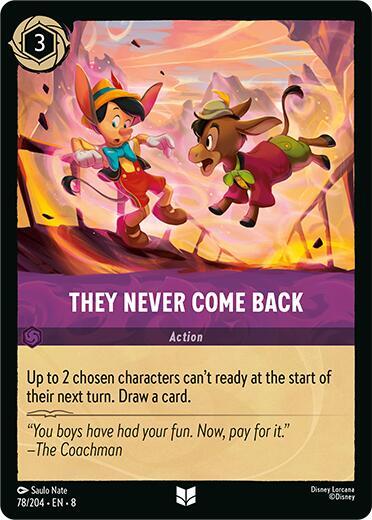 They Never Come Back (8) #78/204 Uncommon (Near Mint) Reign of Jafar Lorcana TCG: 2025