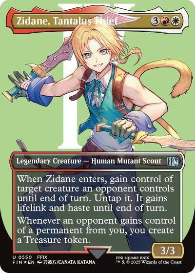 Zidane, Tantalus Thief (Borderless) (Surge Foil) (FIN) #550 Uncommon (Foil Near Mint) FINAL FANTASY Magic: The Gathering: 2025