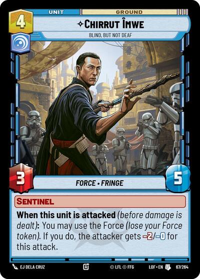 Chirrut Imwe Blind but not Deaf (LOF) #067/264 Uncommon (Near Mint) Legends of the Force Star Wars: Unlimited: 2025