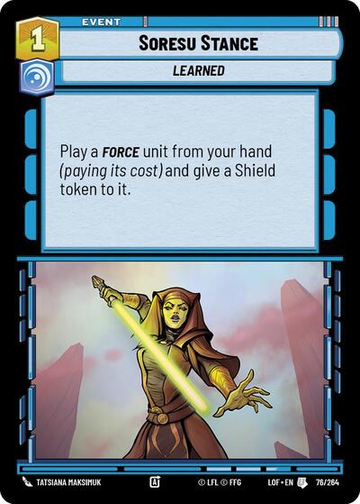 Soresu Stance (LOF) #076/264 Uncommon (Near Mint) Legends of the Force Star Wars: Unlimited: 2025