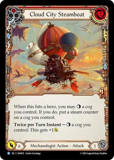 Cloud City Steamboat Red () #SEA015 Rare (Lightly Played) 1st Strike Flesh and Blood TCG: 2024
