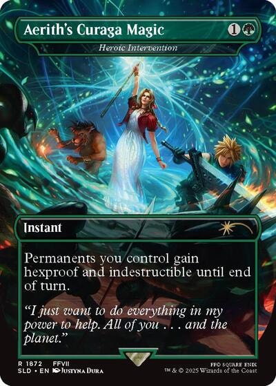 Aerith's Curaga Magic - Heroic Intervention (SLD) #1872 Rare (Near Mint) Secret Lair Drop Series Magic: The Gathering: 2026