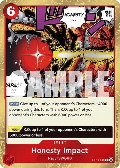 Honesty Impact (OP11) #OP11-018 Rare (Foil Lightly Played) A Fist of Divine Speed One Piece Card Game: 2025
