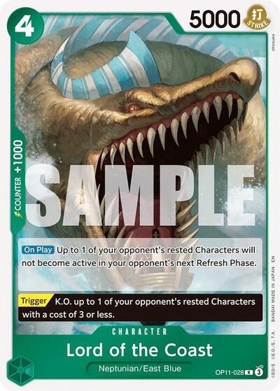 Lord of the Coast (OP11) #OP11-028 Rare (Foil Lightly Played) A Fist of Divine Speed One Piece Card Game: 2025