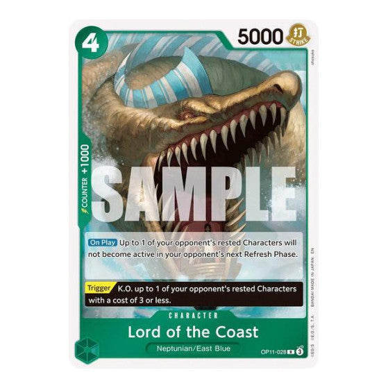 Lord of the Coast (OP11) #OP11-028 Rare (Foil Lightly Played) A Fist of Divine Speed One Piece Card Game: 2025