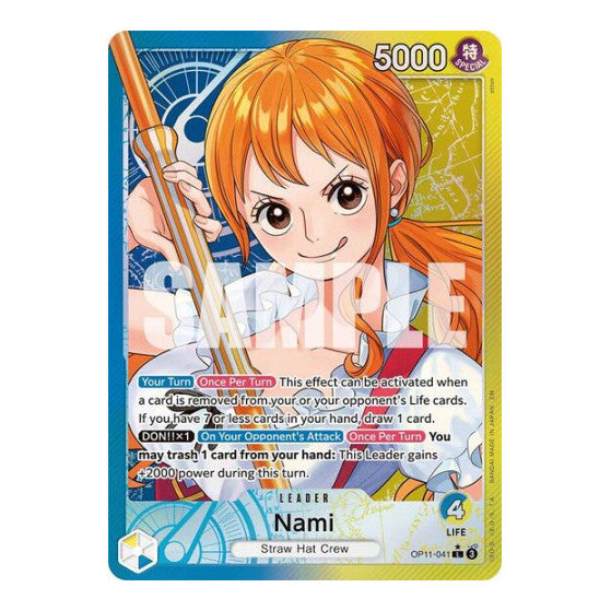 Nami (041) (Alternate Art) (OP11) #OP11-041 Leader (Foil Near Mint) A Fist of Divine Speed One Piece Card Game: 2025