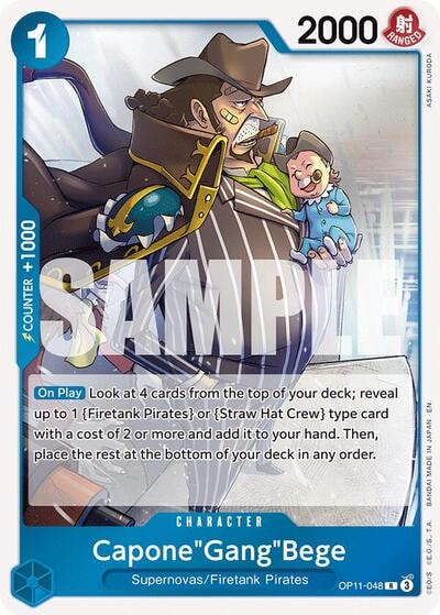 Capone"Gang"Bege (048) (OP11) #OP11-048 Rare (Foil Lightly Played) A Fist of Divine Speed One Piece Card Game: 2025