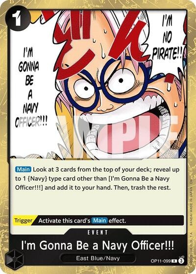 I'm Gonna Be a Navy Officer!!! (OP11) #OP11-099 Rare (Foil Lightly Played) A Fist of Divine Speed One Piece Card Game: 2025