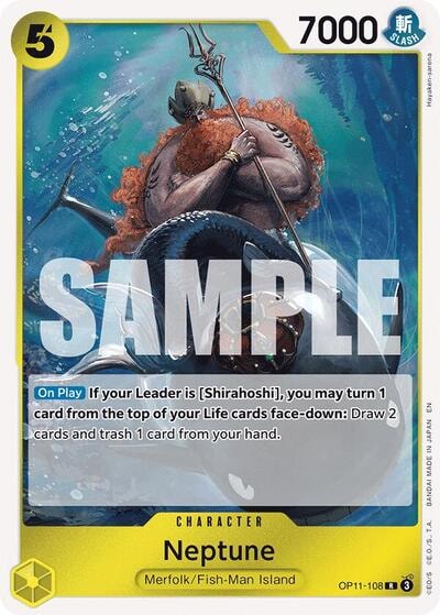Neptune (OP11) #OP11-108 Rare (Foil Lightly Played) A Fist of Divine Speed One Piece Card Game: 2025