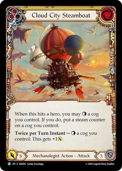 Cloud City Steamboat (Yellow) () #SEA016 Rare (Lightly Played) High Seas Flesh and Blood TCG: 2025