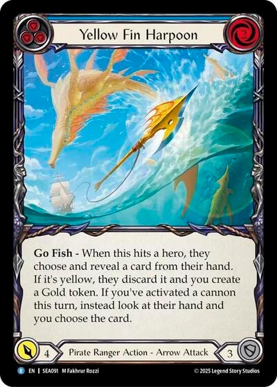 Yellow Fin Harpoon () #SEA091 Rare (Lightly Played) High Seas Flesh and Blood TCG: 2025