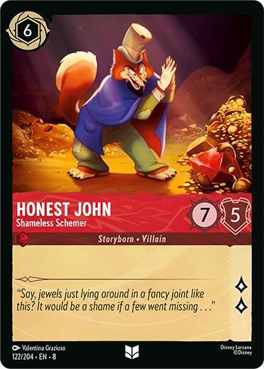 Honest John - Shameless Schemer (8) #122/204 Uncommon (Near Mint) Reign of Jafar Disney Lorcana: 2025
