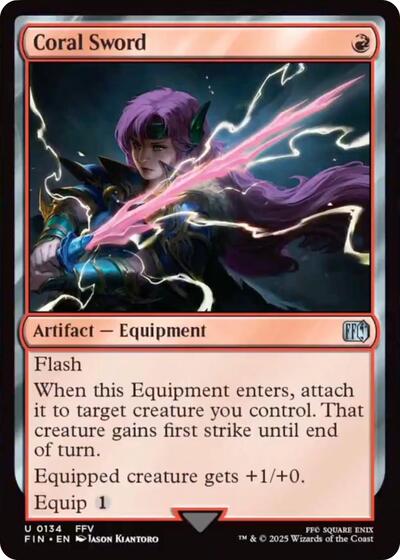 Coral Sword (FIN) #134 Uncommon (Lightly Played) FINAL FANTASY Magic: The Gathering: 2025