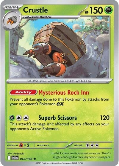 Crustle - 012/182 (DRI) #012/182 Rare (Holofoil Lightly Played) SV10: Destined Rivals Pokemon: 2025