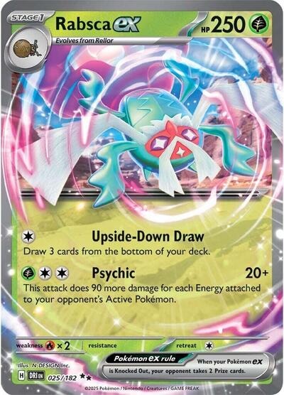 Rabsca ex (DRI) #025/182 Double Rare (Holofoil Near Mint) SV10: Destined Rivals Pokemon: 2025