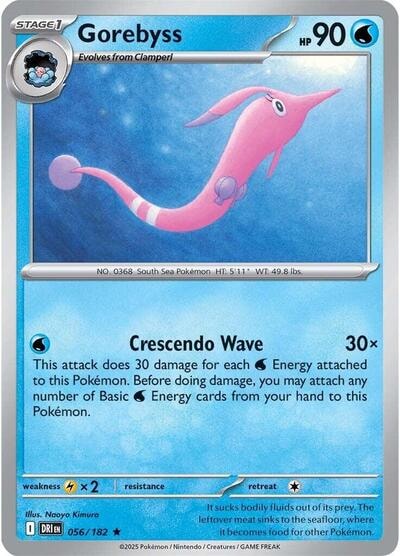 Gorebyss (DRI) #056/182 Rare (Reverse Holofoil Lightly Played) SV10: Destined Rivals Pokemon: 2025