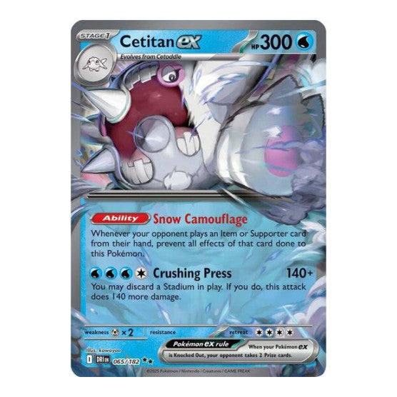 Cetitan ex - 065/182 (DRI) #065/182 Double Rare (Holofoil Near Mint) SV10: Destined Rivals Pokemon: 2025