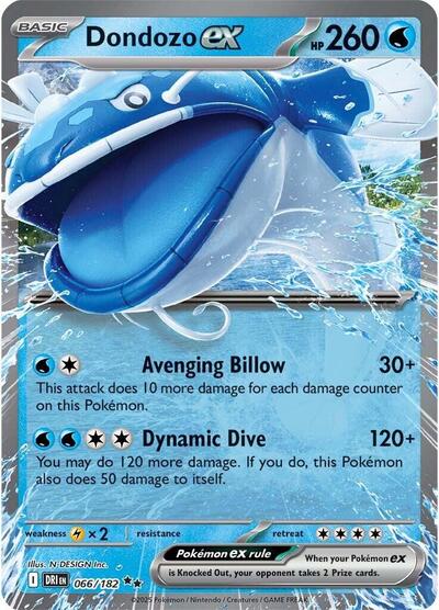 Dondozo ex 066 182 (DRI) #066/182 Double Rare (Holofoil Near Mint) SV10: Destined Rivals Pokemon: 2025