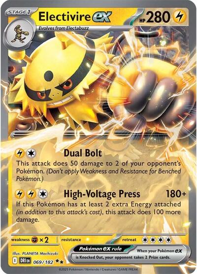 Electivire ex 069 182 (DRI) #069/182 Double Rare (Holofoil Near Mint) SV10: Destined Rivals Pokemon: 2025