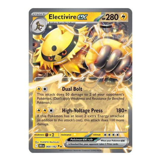Electivire ex - 069/182 (DRI) #069/182 Double Rare (Holofoil Near Mint) SV10: Destined Rivals Pokemon: 2025