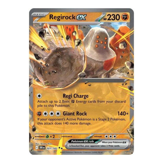 Regirock ex - 101/182 (DRI) #101/182 Double Rare (Holofoil Near Mint) SV10: Destined Rivals Pokemon: 2025