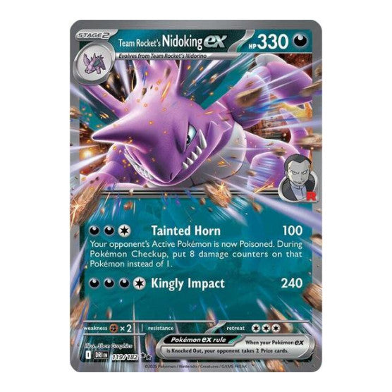 Team Rocket's Nidoking ex - 119/182 (DRI) #119/182 Double Rare (Holofoil Near Mint) SV10: Destined Rivals Pokemon: 2025