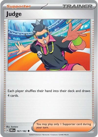 Judge - 167/182 (DRI) #167/182 Uncommon (Moderately Played) SV10: Destined Rivals Pokemon: 2025