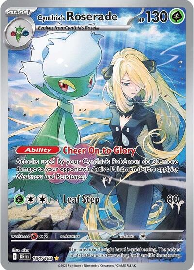 Cynthias Roserade 184 182 (DRI) #184/182 Illustration Rare (Holofoil Near Mint) SV10: Destined Rivals Pokemon: 2025
