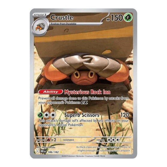 Crustle - 186/182 (DRI) #186/182 Illustration Rare (Holofoil Near Mint) SV10: Destined Rivals Pokemon: 2025