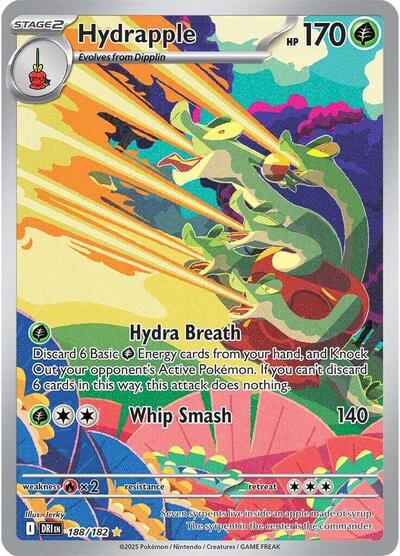 Hydrapple 188 182 (DRI) #188/182 Illustration Rare (Holofoil Near Mint) SV10: Destined Rivals Pokemon: 2025