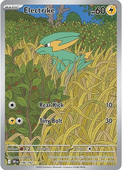 Electrike - 196/182 (DRI) #196/182 Illustration Rare (Holofoil Near Mint) SV10: Destined Rivals Pokemon: 2025