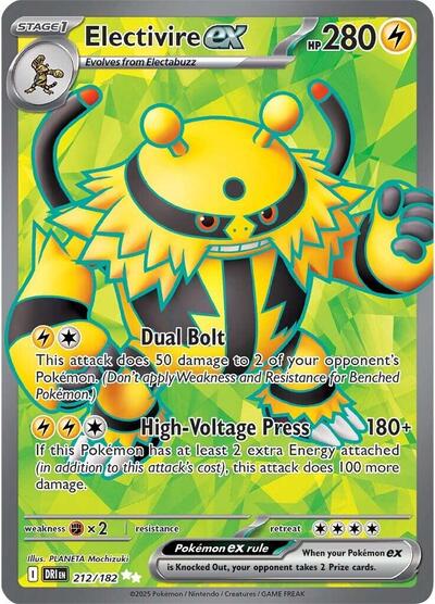 Electivire ex 212 182 (DRI) #212/182 Ultra Rare (Holofoil Near Mint) SV10: Destined Rivals Pokemon: 2025