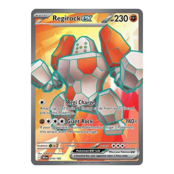Regirock ex - 214/182 (DRI) #214/182 Ultra Rare (Holofoil Near Mint) SV10: Destined Rivals Pokemon: 2025