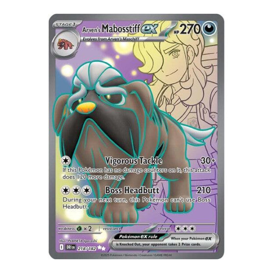 Arven's Mabosstiff ex - 218/182 (DRI) #218/182 Ultra Rare (Holofoil Near Mint) SV10: Destined Rivals Pokemon: 2025
