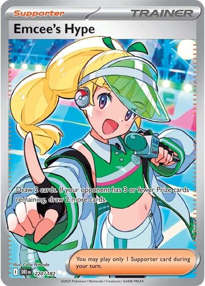 Emcees Hype 220 182 (DRI) #220/182 Ultra Rare (Holofoil Near Mint) SV10: Destined Rivals Pokemon: 2025
