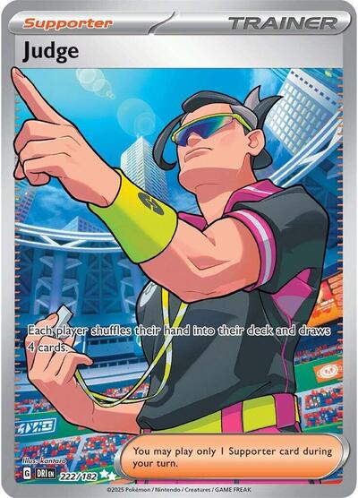Judge 222 182 (DRI) #222/182 Ultra Rare (Holofoil Near Mint) SV10: Destined Rivals Pokemon: 2025