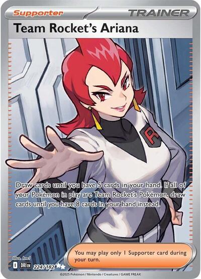 Team Rockets Ariana 224 182 (DRI) #224/182 Ultra Rare (Holofoil Near Mint) SV10: Destined Rivals Pokemon: 2025