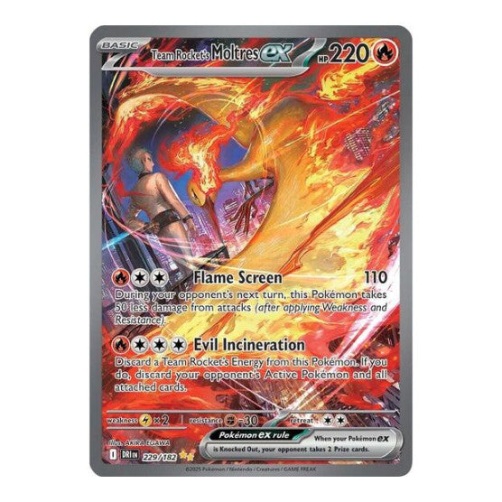 Team Rocket's Moltres ex - 229/182 (DRI) #229/182 Special Illustration Rare (Holofoil Near Mint) SV10: Destined Rivals Pokemon: 2025