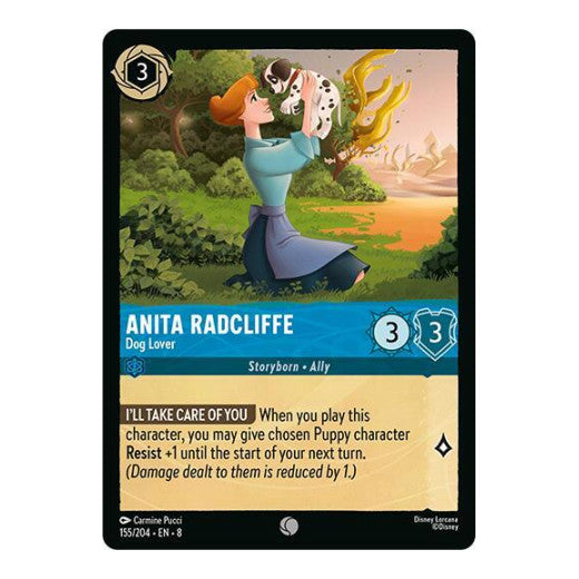 Anita Radcliffe - Dog Lover (8) #155/204 Common (Near Mint) Reign of Jafar Disney Lorcana: 2025