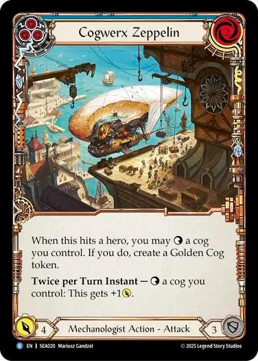 Cogwerx Zeppelin (Blue) () #SEA020 Rare (Lightly Played) High Seas Flesh and Blood TCG: 2025