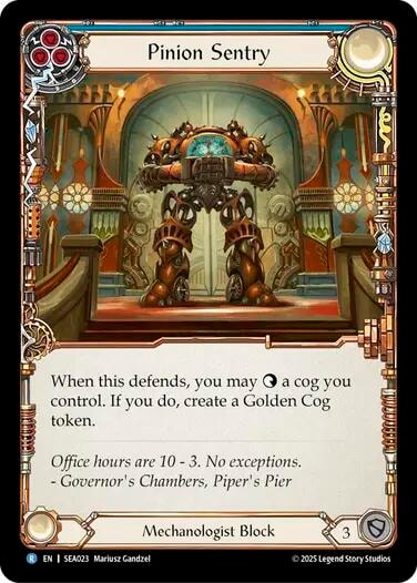 Pinion Sentry () #SEA023 Rare (Lightly Played) High Seas Flesh and Blood TCG: 2025