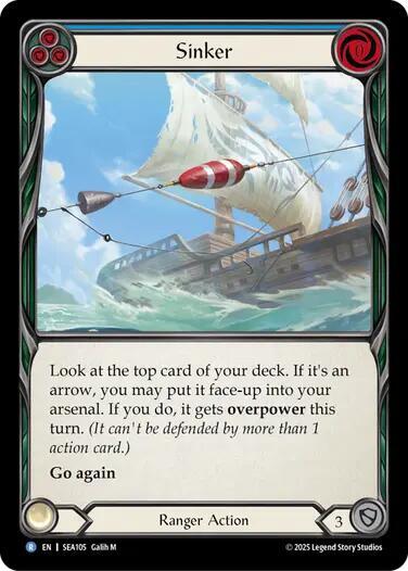 Sinker () #SEA105 Rare (Lightly Played) High Seas Flesh and Blood TCG: 2025